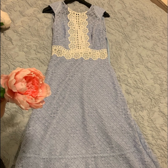 Sandro light blue floral dress - Picture 4 of 5